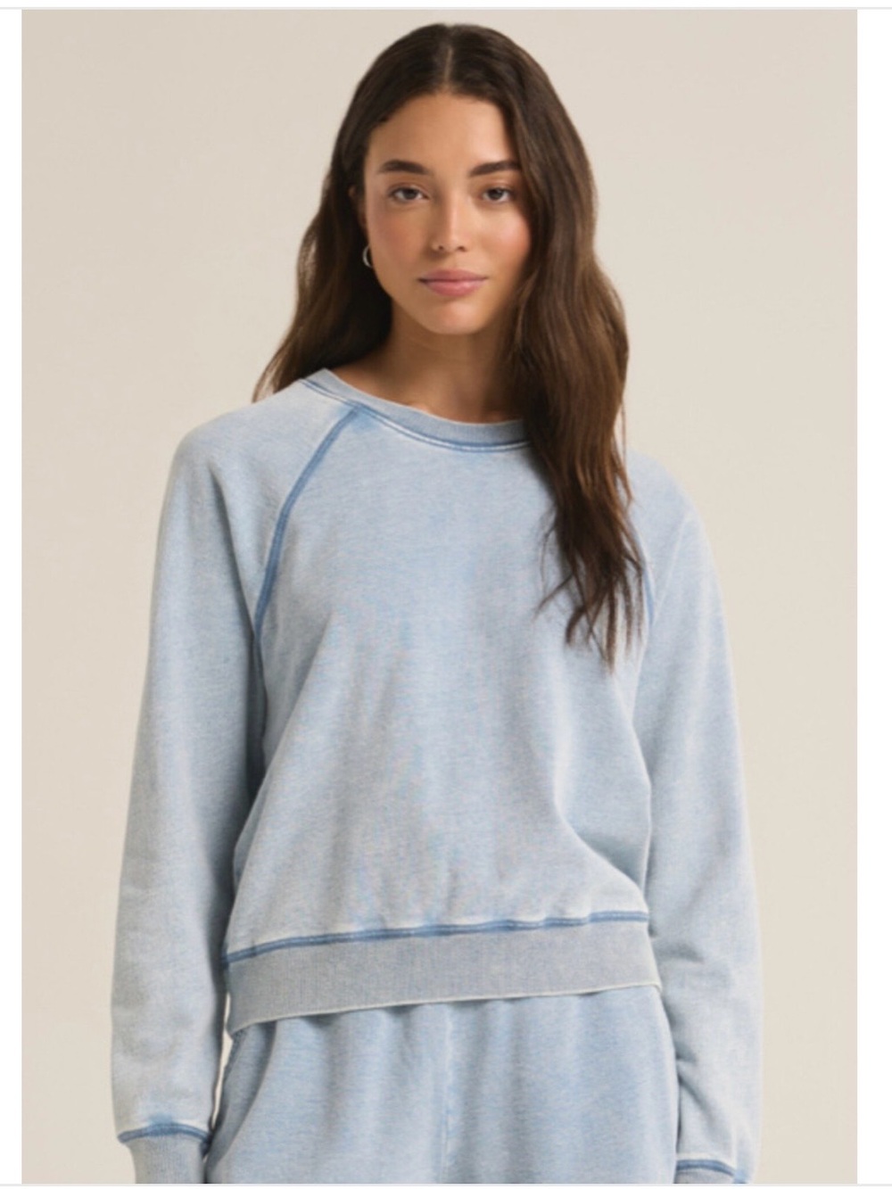 Z Supply Light Blue Washed Crewneck